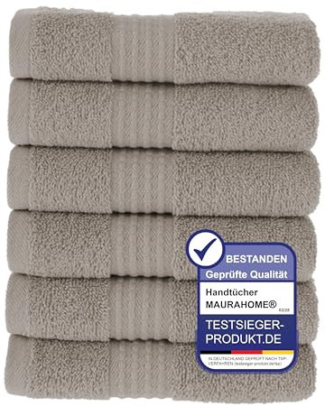 MAURAHOME Luxus Gästehandtücher Set 100% Baumwolle, Hotel & Spa Qualität, 6 Große Gästehandtücher 30X50, Schnell Trocknende Frottiertücher, Weich, Plüschig und Stark Saugfähig