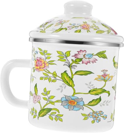 Garneck Dicker Emaille-wasser-teebecher Emaille-tasse Im Retro-stil 1250 Ml Große Kapazität Teebecher