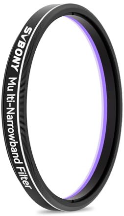 SVBONY SV240 Telescope Filter, 2 Inches Multi-Narrowband Galaxy Nebula Filter, Ha OIII H-Beta Universal NIR Near-Infrared Light Pollution Filter for Astrophotography