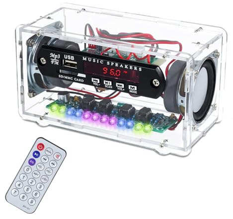DollaTek Elektronisk lödningssats DIY Fm radio högtalare kit bluetooth fjärrkontroll musikspelare projekt