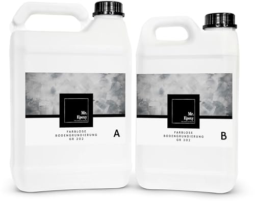 Mr. Epoxy 2K Epoxidharz Grundierung (1,5kg, transparent) - Tiefenverfestigende Bodenbeschichtung & Betonversiegelung für Garagen, Werkstatt, Keller - Haftgrund für Außen & Innen