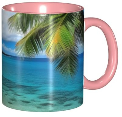 Hawaii Palm Tropical Beach Mugg Personlig Keramikkopp Premium Kaffemuggar För Hem Kök Kontor 330 ml