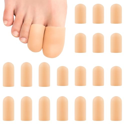 RVYEIOP Protectores de Dedos del Pie, 20 Unidades, Color Piel, Elásticos, para Juanetes, Dedos en Martillo, Callos, Dedos Superpuestos, Fricción, Zapatos Ajustados, Deporte, Caminar, Correr, Tacones
