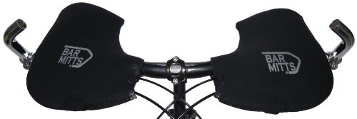 Bar Mitts Vantar till cykelstyre, mountainbike, styrmuffar, kallt väder, neopren, två barends-öppningar, Large, svart
