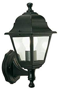 Lanterna A Parete Montante Struttura In Alluminio Pressofuso. Verniciata Nera. Dimensioni: Cm 15X20Xh33.