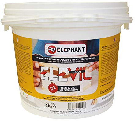 5 KG | Colla vinilica per Legno D2 ELEVIL3001 - Super Collante professionale