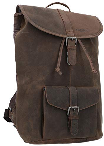 Gusti Rucksack Leder - Nolan Damen und Herren Lederrucksack Vintage Cityrucksack Outdoorrucksack Laptoptasche Unirucksack Wanderrucksack Braun Leder
