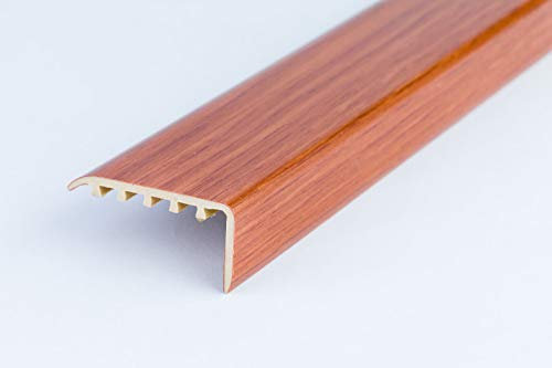 UPVC Stair Nosing 45x22 for Wooden Laminate Stairs edge protection KP-4522 TMW Profiles (Mahogany)