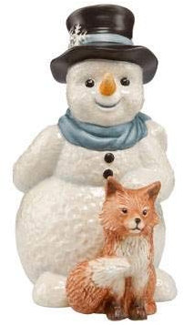 Goebel X-Mas Schneemann-Figur Mein schlauer Freund aus Steingut Mehrfarbig, Maße: 6cm x 9cm x 12cm, 66-703-61-1
