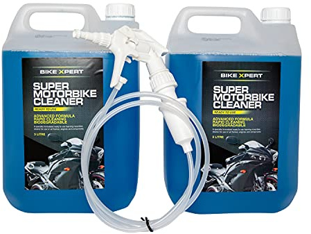 Star Brite Bike Xpert Super Motorbike Cleaner | 5 Litre (2 Pack) With Long Foaming Extension Hose | Nano Tech Formula | Motorcycle Cleaning Wash | Biodegradable | Ready To Use