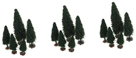 Happyyami 45pcs Miniature Trees Models Deciduous Lifelike Design Diy Scenery Decor