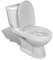 Gecheer Toilette mit Spülkasten, Stand-Toilette,Bodenstehende Toilette,Stand WC Komplett Set,Toilettenbecken Stehend mit Spülkasten,Stand-WC Toilettensitz WC-Schüsseln,Soft-Close-Sitz, Weiß