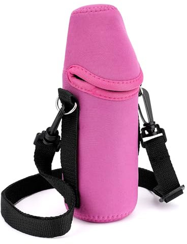 Linkidea Funda de neopreno para botella de agua para botellas de agua desechables Smartwater, Evian, Crystal Geyser de 16,9 onzas líquidas, bolsa de transporte de agua embotellada aislada (Rosa rojo)