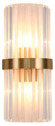 Hnexsei Kristall Wandleuchte - 45 cm Moderne Luxus Wandleuchte mit Kristalldesign, E14 Sockel, Verstellbare Wandleuchte für Wohnzimmer, Schlafzimmer, Flur (Gold)