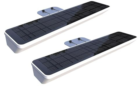 Solarsys – 2-pack vit solcellslampa för skylt, 300 lm, 6000K kallvitt, IP65 vattentät, automatisk skymning–gryning, LED belysning för husnummer, skyltar & brevlåda