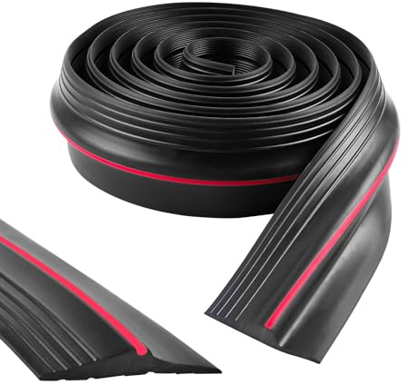 CPROSP Joint Seuil Porte de Garage 3 M * 16 mm, Seuil Porte Garage pour Garages, Halls, Entrepôts, Empêche les Infiltrations d'Eau et de Vent, Installation Facile