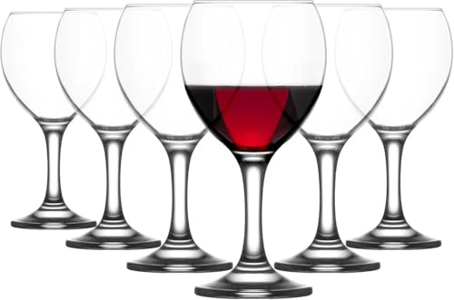 Acense 6X 260ml Red Wine Glasses – Elegant Goblets for Weddings, Christmas, and Parties, Dishwasher Safe