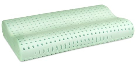 Francegaglia® - Cuscino Cervicale - Aloe Vera - Memory Foam Naturale - Doppia Onda - Sollievo del Collo -. Mod. BioOnda