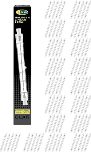 CLAR - Halogene R7S 118 mm, halogenlampor, R7S-lampa, halogenlampa, halogenlampa, halogenlampa, halogenlampa, 120 W halogenlampa (förpackning 100)