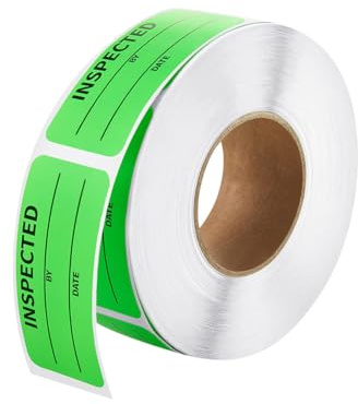 JIHUOO Lot de 500 étiquettes d'inventaire vertes 25 x 57 mm (l x L) avec ligne de date