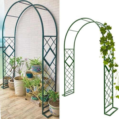Genérico Arco Enrejado para Rosal Trepador Exterior, Archway para Plantas Trepadoras, Pérgolas Soporte Pesado Resistente a La Intemperie Decoración de Jardín 220/240cm(Green,Height: 240 Width: 300cm)