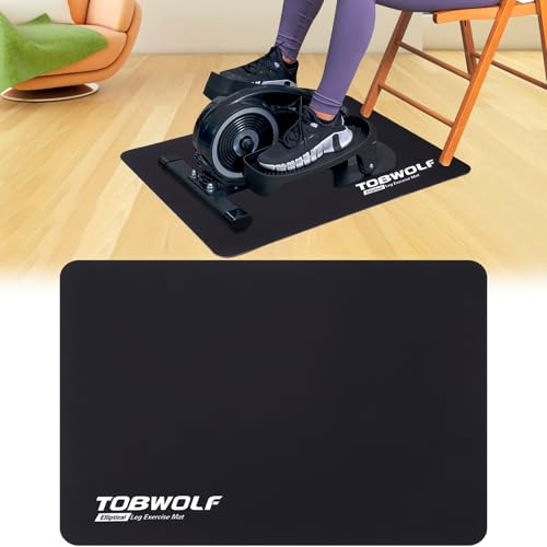 TOBWOLF Halkfri träningsmatta för elliptiska under skrivbord, träningsmatta för ellips benträningsmaskin, applicera på fot- och benpedalövare för seniorers fitness, förbättrad stabilitet och golvskydd