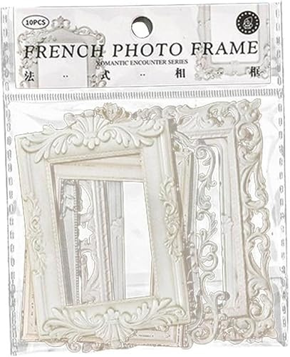 Lot de 10 cadres de scrapbooking, petits cadres en papier creux vintage fins et décoratifs pour scrapbooking, journal intime, travaux manuels