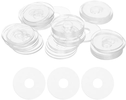 PACKOVE Juntas Planas Transparentes de Vinilo para Tornillos, 50 Piezas, Arandelas de Fijación Multiusos para Manijas de Ducha y Accesorios de Baño