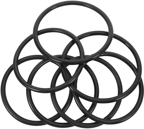 ULTECHNOVO Set 7 Pezzi Anelli di Gomma Neri Fissaggio Sicuro e Portatile Materiale in Gomma Resistente per Ciotola Sonora Tibetana per Accessori Buddhisti