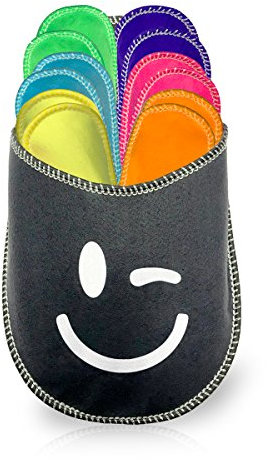 diMio Hausschuhe Set 13-TLG. Gr. 36-45 in bunten Farben mit Aufbewahrungstasche