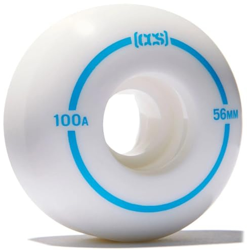 [CCS] Skateboard Wheels - 52mm, 53mm, 54mm, 56mm - 100A (White, 56mm)