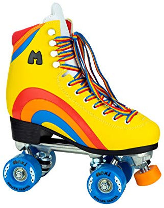 Moxi Pattini - Rainbow Rider - Pattini a rotelle da donna divertenti e alla moda | Giallo sole | Taglia 3 JR