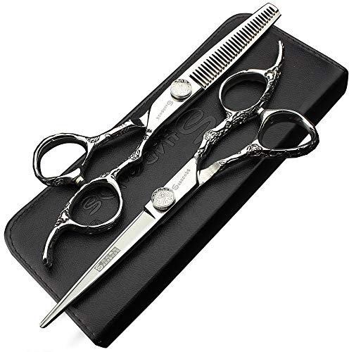 Coiffeur professionnel 6/7 / 8 pouces coiffure professionnelle ciseaux coupe droite (6 pouces 2 pièces)
