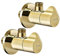 Angle Valve Quarter Turn 1/2 Inlet x 3/8 Outlet Shut Off Water Angle Stop Valve with Flange 2pcs Faucet Valve Toilet Valve Solid Brass Chrome