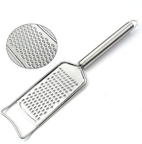 Versatile grattugia e affettaverdure in acciaio inox, design piatto, gadget da cucina per formaggio, aglio, zenzero, cioccolato, parmigiano