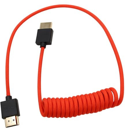 HangTon Câble HDMI 8K 4K30p pour ATOMOS Portkeys SmallHD LH7P F6Plus ANDYCINE Sony FR7 NX800 Canon C70 C400 Z8/9 vers RS2 RS3 RS4 Gimbal Type A HDMI 2.1 Rouge tressé 50 cm
