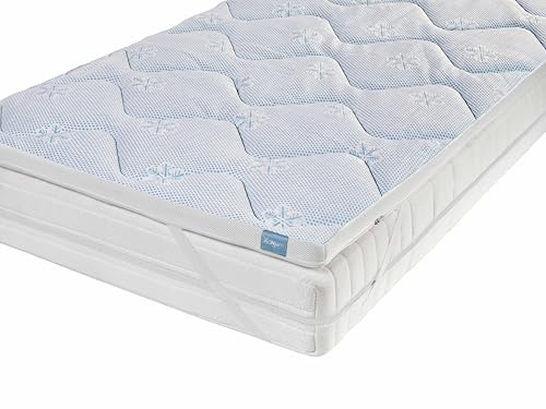 XDREAM Coprimaterasso con effetto di raffreddamento, topper traspirante con anima in schiuma fredda per materassi fino a 30 cm, coprimaterasso anti-sudorazione, lavabile a 40 gradi, adatto alle