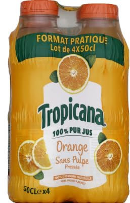 Tropicana Orange 4x50cl Bouteille Jus de Fruit