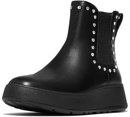 Fitflop Femme F-Mode Gem-Trim Leather Flatform Chelsea Boots Bottine