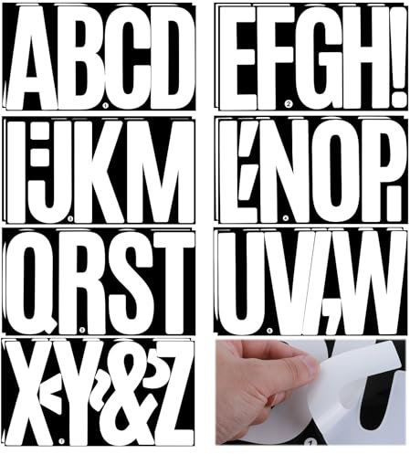 14 fogli adesivi con lettere, 15 cm, grandi lettere adesive, lettere autoadesive, lettere in vinile, alfabeto, decorazioni per poster, cassette delle lettere, auto, bidone della spazzatura all'aperto