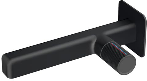 Robinet Lavabo Mural, Mitigeur Salle de Bain Encastré, Robinet Vasque en Laiton, Réglable Chaud et Froid, Noir, 8M3OK