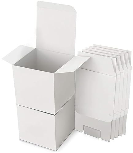 pappschachtel,15 Stk Geschenkboxen Kraftpapier Weiß, Karton Schachteln, Pappschachteln mit Deckel, Geschenkbox Quadratisch,10 x 10 x 10 cm, Ideal für Geschenke, Partys, Geburtstage, Hochzeiten