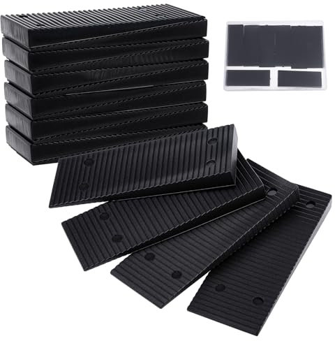 Lnngub Lot de 16 cales en plastique - 8 x 3 cm - Universelles - Noir - Pour sols, portes, fenêtres, verre, tables, armoires