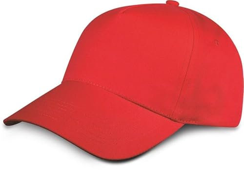 Generico Cappellino Berretto Cappello Baseball Golf 5 Pannelli in Cotone colorato Rosso