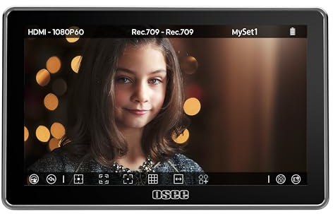 Osee G7 Pro Moniteur de Champ de Caméra 7 Pouce 3000nits Écran Tactile Caméra Moniteur avec Contrôle de la caméra, Entrée/Sortie HDMI 3G-SDI, LUTS 3D, Mise au Point Tactile Moniteur Vidéo pour DLSR