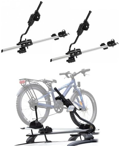 Farad P-Style Dachfahrradträger Auto Fahrradträger bis 25 kg Stahl ABE geprüft, Universal Dach fahrradträger, Dachträger Fahrradhalter abschließbar 2er Set