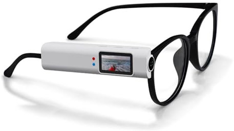 Pufei Smart Camera Glasses 2.7K HD Recording - WiFi Enabled h-idden Video Glasses with 0.96 IPS Screen | Sports DV for Driving, Hiking, Meetings | 60-Min Battery & Voice Control（Mit 128GB Card）