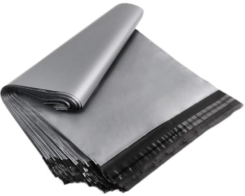 LIVERPOOL ENTERPRISES LTD Grey Mailing Bags 17x24 Inch – Strong Waterproof Postage Bags for Parcels – Tear-Resistant Self Seal Poly Mailers – Pack of 100