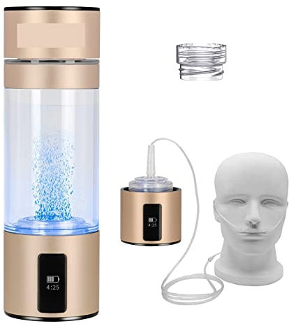 Vattenfiltersystem, Väterik vattengeneratorflaska SPE+PEM Dual Chamber lonizer Cup + H2 Inhalationsanordning
