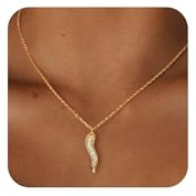 HANLI Collana Donna Oro Placcato 14K e Zirconi Cubici Anallergici Leggeri Trendy Gioielli di Moda per le Donne